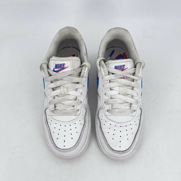 Nike Force 1 Lv8 Ksa 3d Glasses White Blue Red Youth Shoes CJ7160 100 Size 12C - Picture 4 of 12